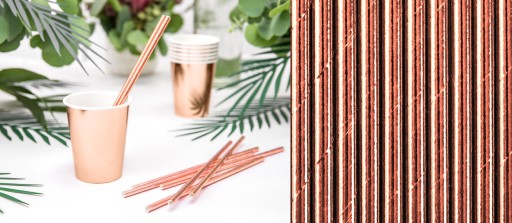 Papierové slamky ROSE GOLD