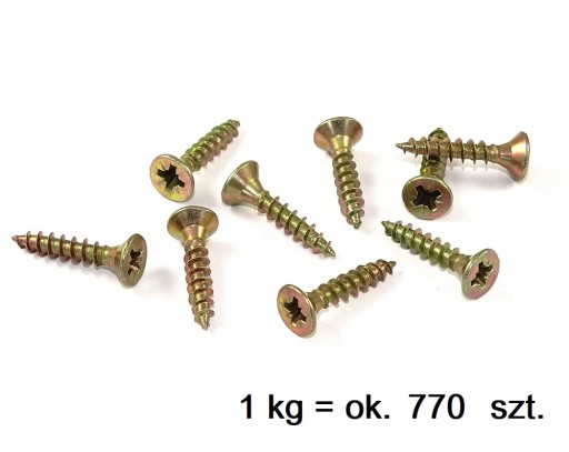 Skrutky do dreva tvrdené 4,5x16, pozinkované 1kg