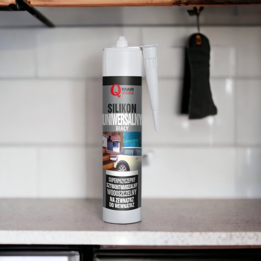 BIELY univerzálny rýchloschnúci stavebný silikón 300 ml QMAR
