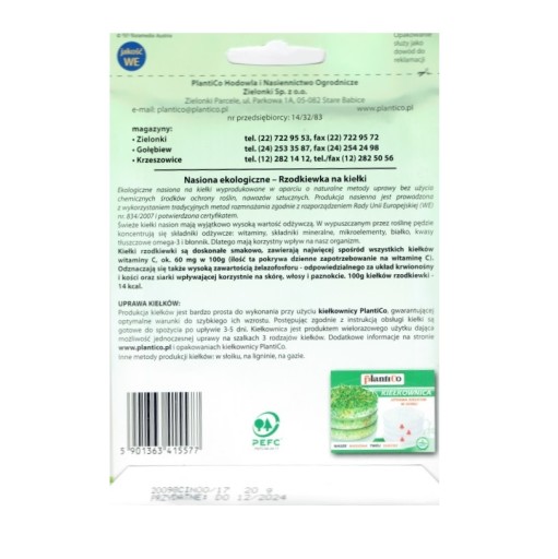 Organické semená klíčkov - Reďkovka 20g