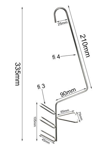 H-433 Háčik na údenie veľkých rýb, amurov LUX