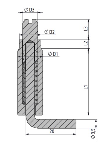 Skrytý záves, pružinový, oceľ 38x12mm