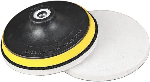 LEŠTIACA PODLOŽKA PLSTENÝ KOTOUČ KRYTY NA VELCRO SKRUTKOVAČ A BRÚSKU 125mm