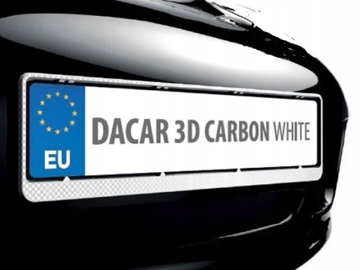 RÁM NA ŠPZ DACAR 3D UHLÍK BIELE