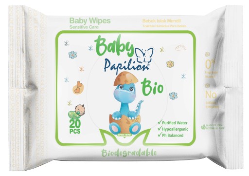 PAPILION BABY BIO VLHČENÉ Utierky PRE DETI A BOJČATÁ 20 ks
