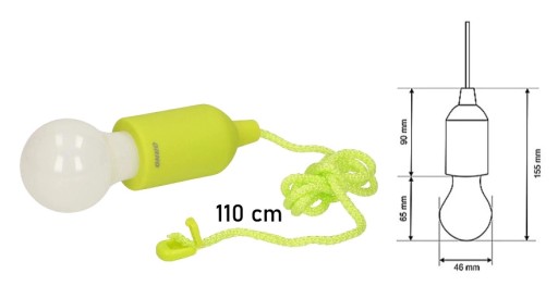 1W LED nočná turistická lampa na strune Camping Lime na batérie