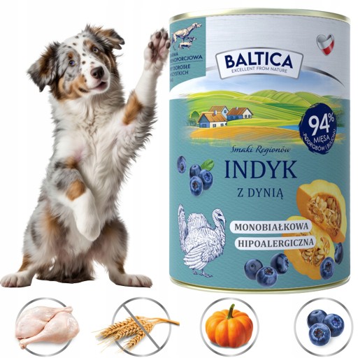 BALTICA mokré krmivo pre psov TURECKO S TEKVICOU bezobilné prémiové 400g