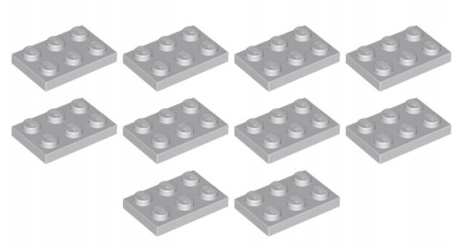 LEGO Plate 2x3 Svetlošedá Svetlomodrošedá 10 dielikov 4211396 3021