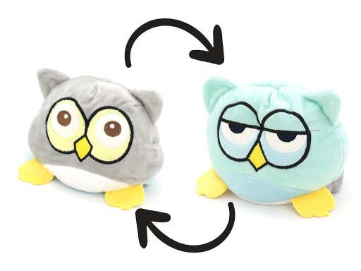 MASKOT SOVA, OBOJSTRANNÉ OTOČNÉ ŠTEŇA 2 V 1
