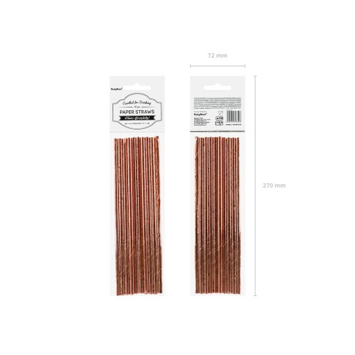 Papierové slamky 19,5 cm 10 ks Rose Gold 019R
