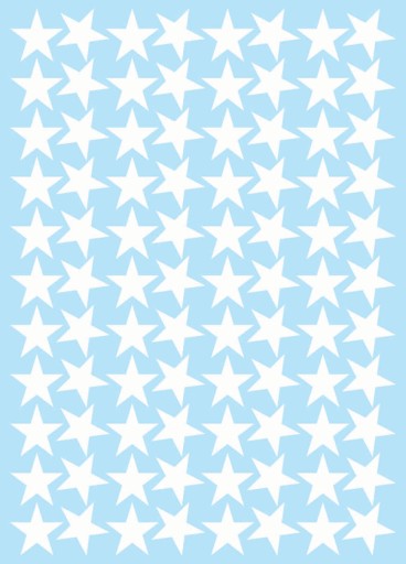 STARS samolepky Hviezdy 3cm 88ks MATNÁ BIELA