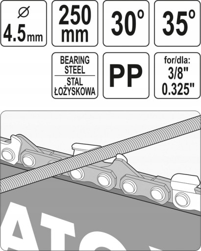 VODIČ YATO S REŤAZOU NA BRUSENIE PILNÍKOV 4,5 mm