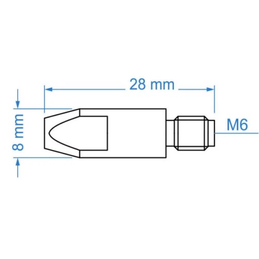 KONEKTOR MIG/MAG TEPLEJ DÝZY TW25 TW24 TW36 M6X28 1,2 mm
