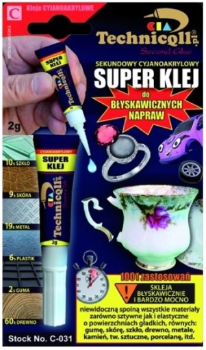 SUPER SECOND KYANOAKRYLÁTOVÉ LEPIDLO NA OKAMŽITÉ OPRAVY C-031 2g