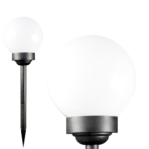 Solárna záhradná lampa biela guľa 15 cm LED