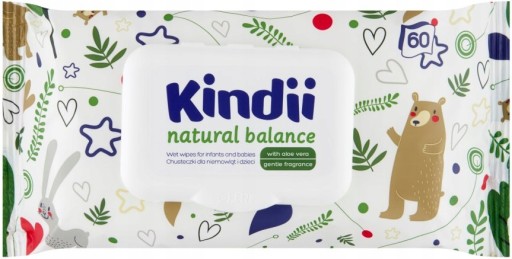 KINDII NATURAL BALANCE vlhčené obrúsky 60 ks