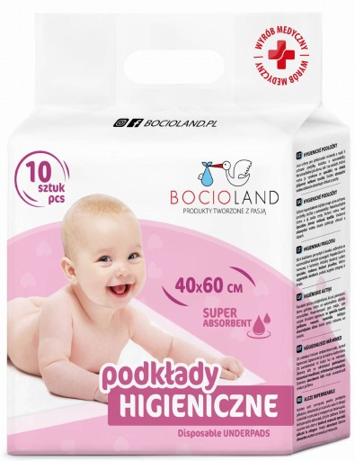 Hygienické vložky 40x60 BOCIOLAND savé jednorazové podložky x10 BOC0150