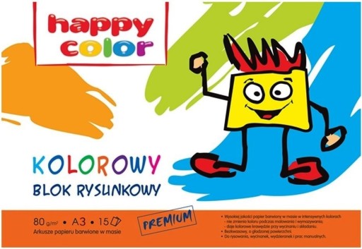 BLOK NA KRESLENIE A3 15 LISTOV FARBA HAPPY COLOR GDD