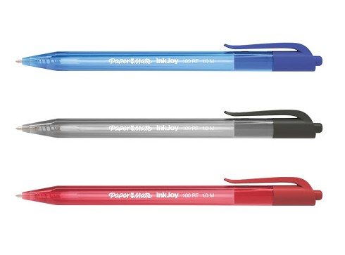 Paper-Mate Inkjoy modré automatické guľôčkové pero