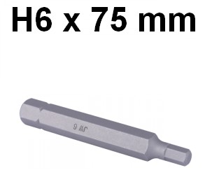 Bit 10mm dutý H6 x 75mm D175H60 Jonnesway