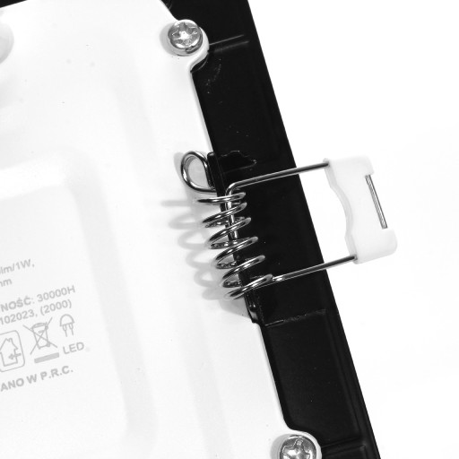LED panel Zapustený 6W štvorcový strop pod omietku v čiernej farbe