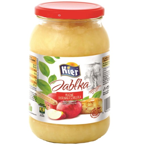 Poľské zdravé pečené jablko na jablkový koláč a koláče v tégliku 900g KIER