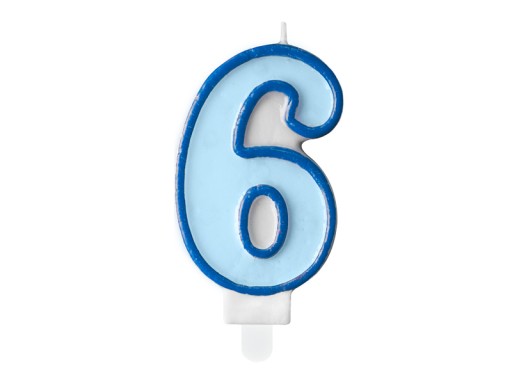 Narodeninová sviečka číslo 6 Modrá