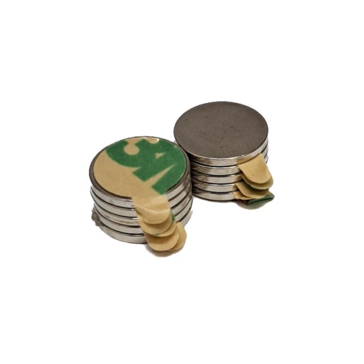 Neodymový magnet 9,5x1 mm s 3M lepiacou páskou 10 ks.