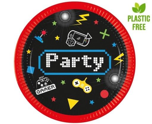Gaming Party Herné papierové taniere 23 cm 8 ks.