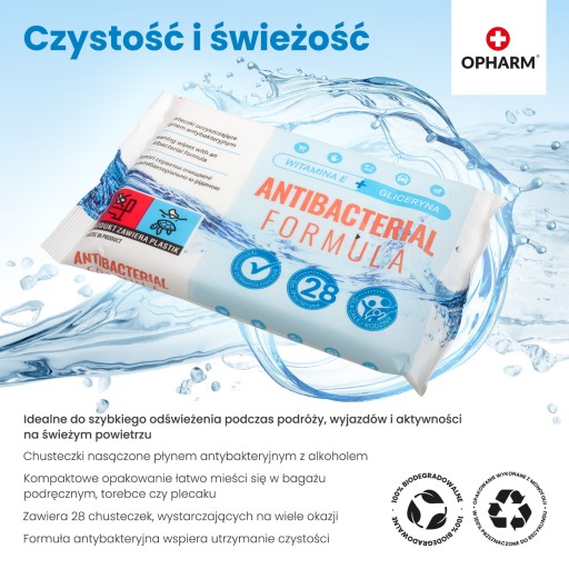 Osviežujúce, antibakteriálne obrúsky 4x28 ks