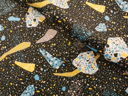 Materiál poťahu: zamat s potlačou, geometrická látka, Lastriko, čierna