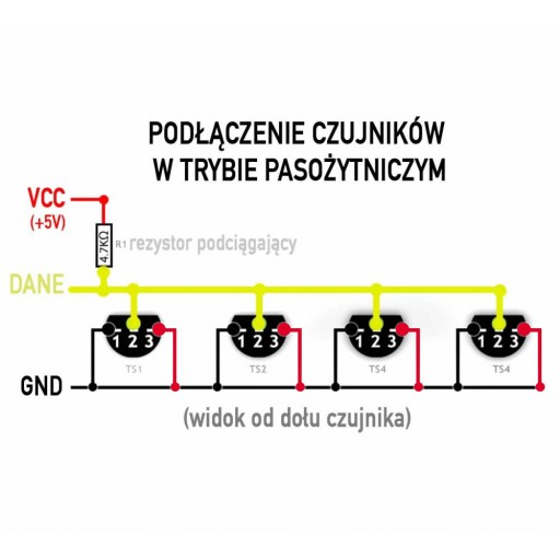 Snímač teploty DS18B20, vodotesný kábel, 2 m