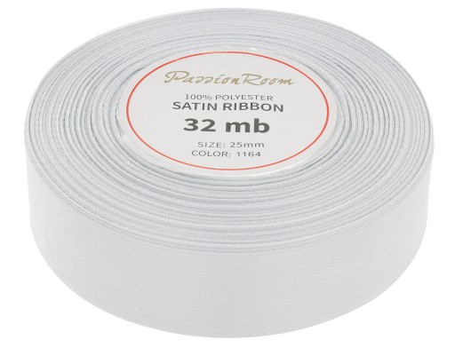 Ozdobná saténová stuha 25mm 32mb strieborná