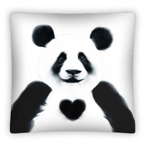 OBSTROJNÁ OBLIECKA NA VANKÚŠ 40x40 PANDA S MEDVEĎKOM PANDA