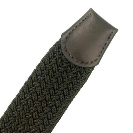OPASOK Zapletaná tmavozelená strieborná khaki spona