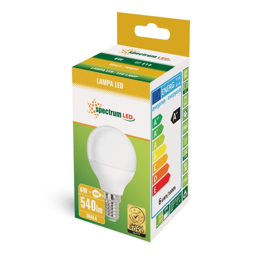 LED GUĽOVÁ žiarovka E14 6W 540lm 4000K neutr