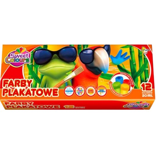 Plagátové farby pre deti 12 farieb 20ml