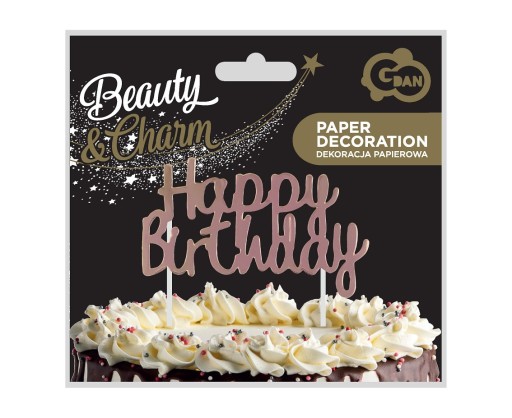 Ozdoba na narodeninovú tortu Happy Birthday Cake Ozdoba 14x11 cm