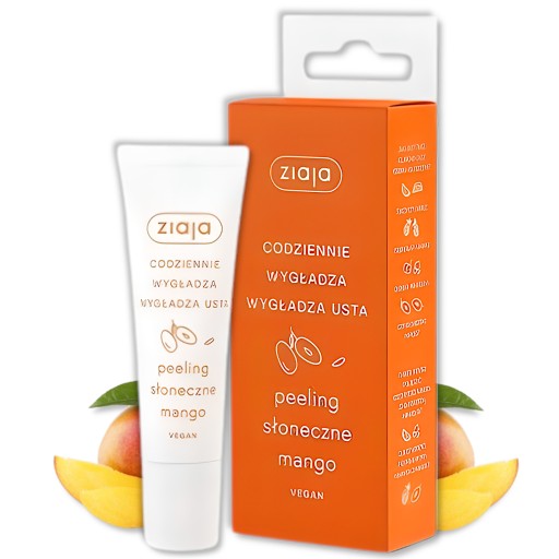 Solárny peeling Ziaja mango, vyhladzuje pery každý deň, 12 ml