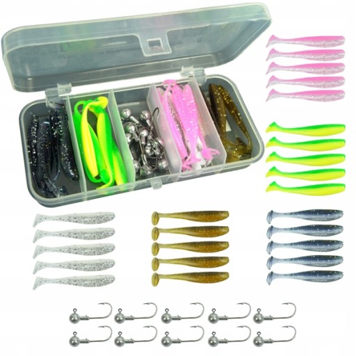 Prívlačový SET 25 FL LURE 10 hláv + KRABIČKA BRIEDKA ŠŤUKA D 10cm