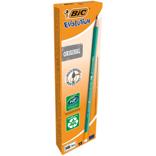 HB/2 BIC Evolution Originálna ceruzka s gumou - balenie 12 ks.