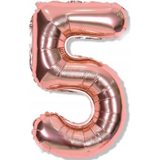Fóliový balón číslo 5 ROSE GOLD narodeninová dekorácia číslo FIVE 40cm