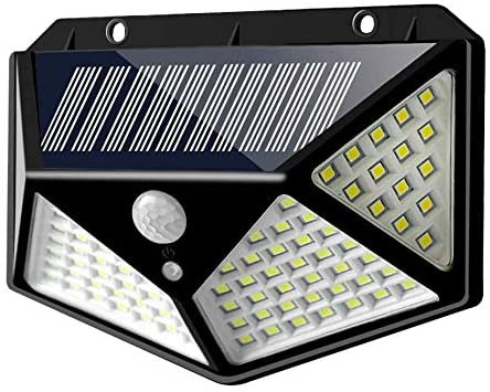 Solárne nástenné svietidlo, pohybový senzor súmraku, 100LED, fasáda