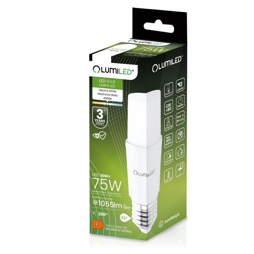 LED žiarovka STICK E27 10W = 75W 1055lm 4000K Neutral TUBULAR LUMILED