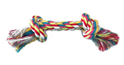 Farebné lano, 17 cm, žuvacia hračka, ťahák pre psa