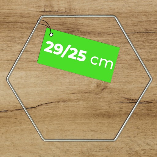 Kovová obruč SILVER HEXAGON, drôtený krúžok, základňa pre lapač snov