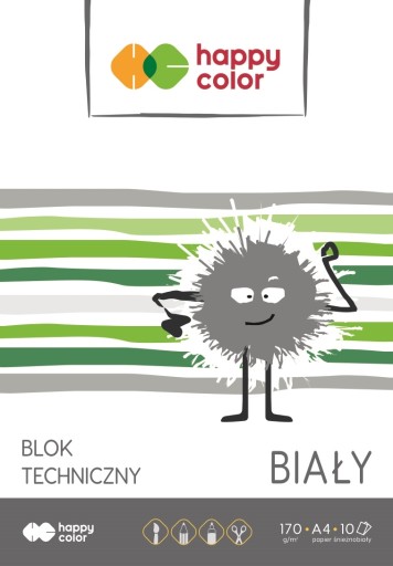 Technický blok biely A4, 170g, 10 listov, Happy Color HA 3550 2030-0