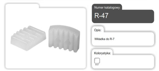 PLASTOVÁ VLOŽKA PRE KONEKTOR R7 R7A, BIELA R-47 AMIX