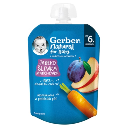 Gerber mousse Jablko slivka mrkva po 6 mesiacoch 80g