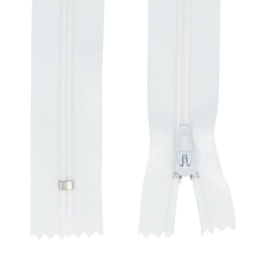 ŠPIRÁLOVÝ Zips #3 TENKÝ - 18 CM - BIELY
